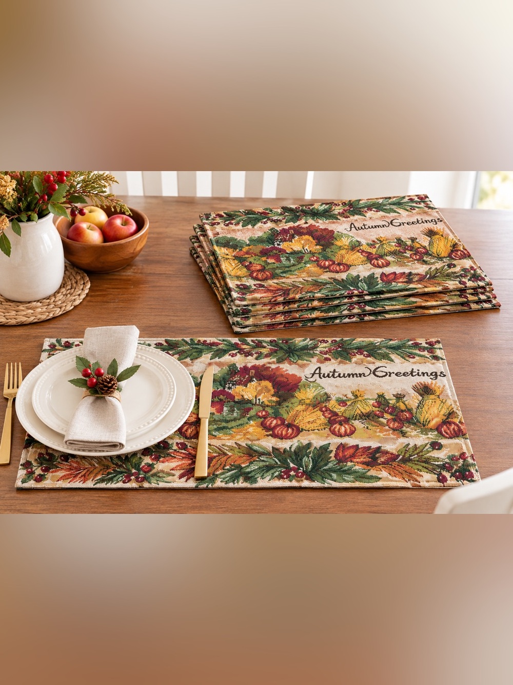 Set 4 Autum greeting platemat🍁🍂🌾